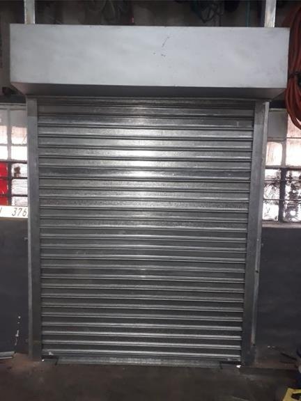 A galvanised steel roller shutter